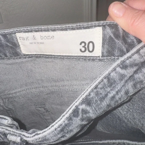 Women’s rag & bone high rise Nina ankle cigarette straight Gray wash Jeans NWT - Picture 3 of 4